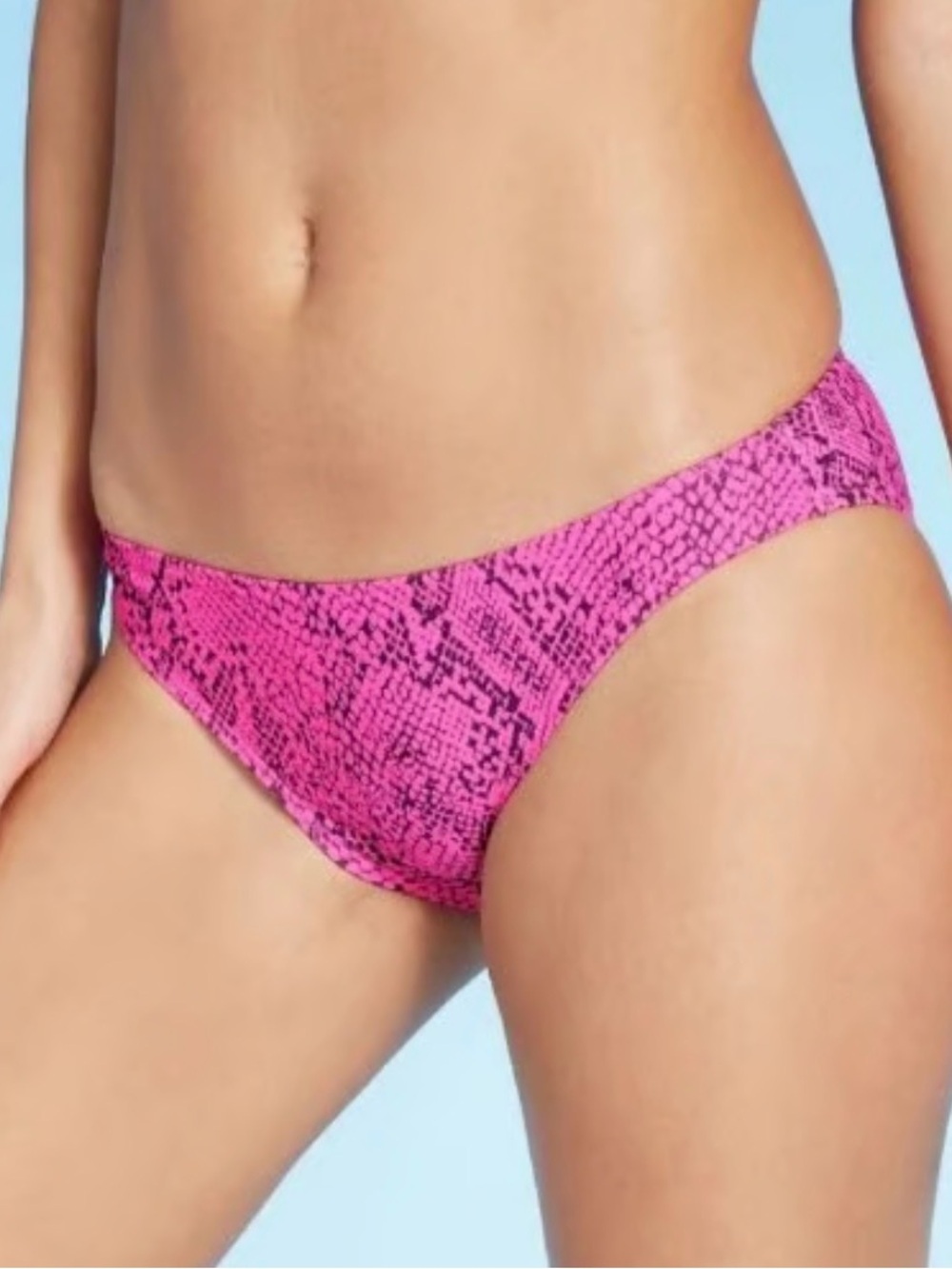 Hot Pink Snakeskin Bikini Bottom